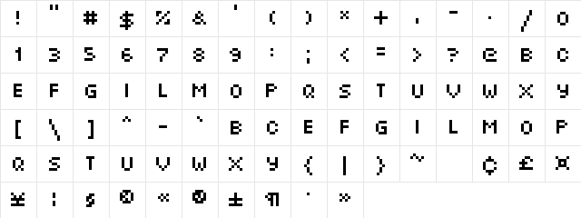iFlash 502 Regular  glyph index