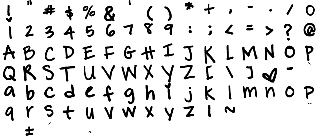 Pinky Promise Regular  glyph index