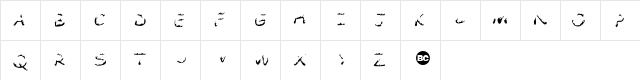 Comic Tragedy Flames  glyph index