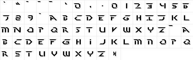 Perfect Dark (BRK) Regular  glyph index
