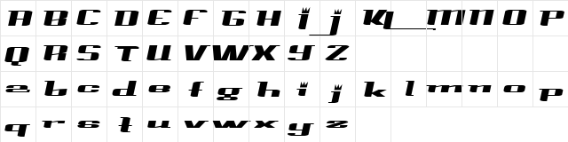 PrinceAlbertExtended Italic  glyph index
