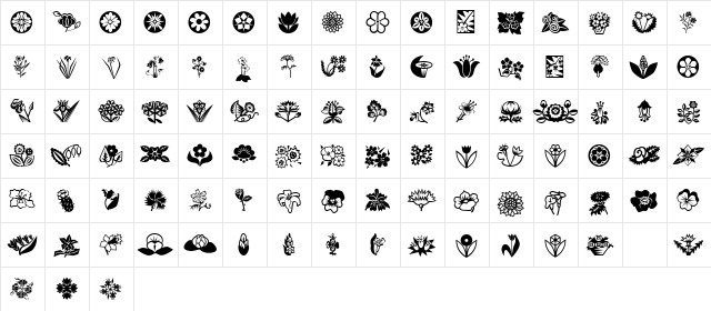 MiniPics LilFlowers  glyph index