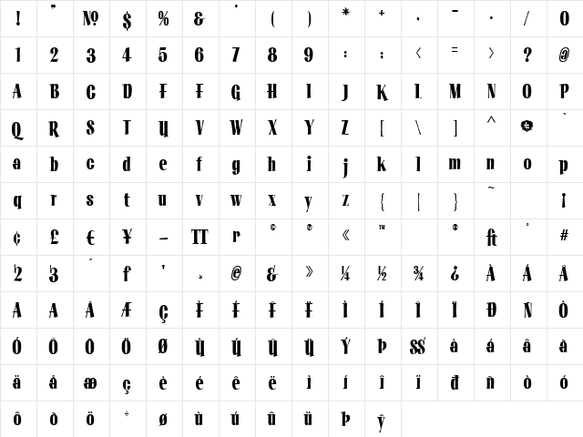 LHF Opening Night CASUAL Regular  glyph index