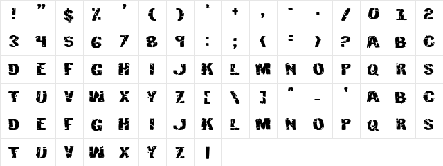 Hulkbusters Regular  glyph index
