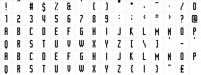 Ganymedian Regular  glyph index