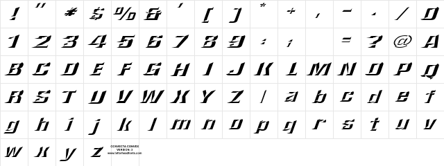 LHF Convecta CONVEX Regular  glyph index