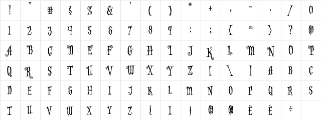 CCAltogetherOoky Regular  glyph index