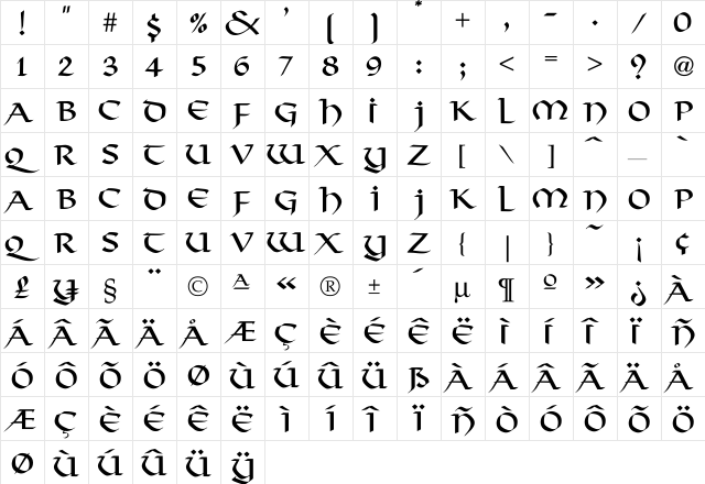 Hargus-Normal Regular  glyph index