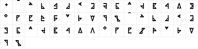 MKRunes Regular  glyph index