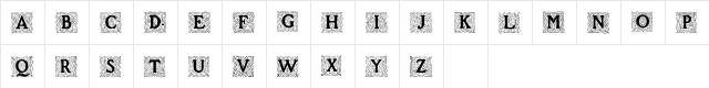 Roycroft Initials Regular  glyph index