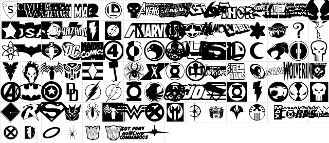 Hall of Heroes Regular  glyph index