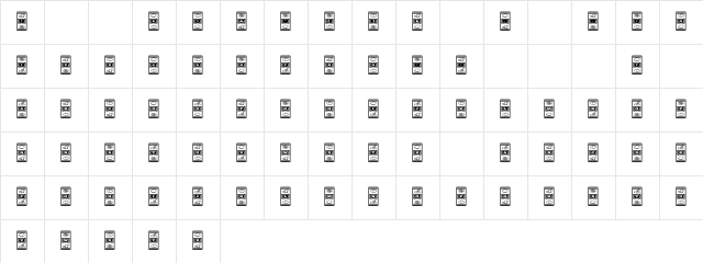 LuckyApe Regular  glyph index