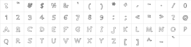 Times New Wumpus Regular  glyph index