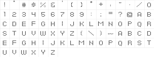 Dots All For Now JL Regular  glyph index