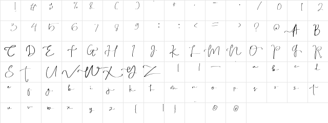 Sweet Poems Regular  glyph index