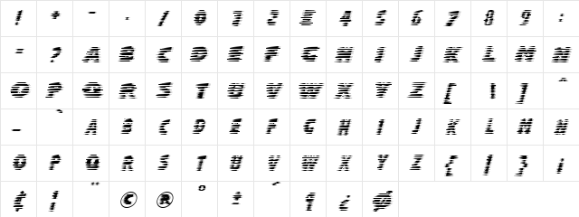 Halcion Italic  glyph index