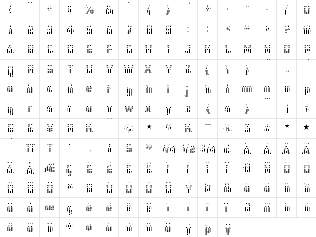 CFB1 American Patriot SOLID 2 Bold  glyph index