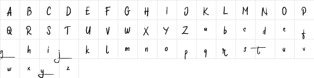 Halybed FREE Regular  glyph index