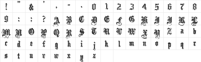 EmbossedBlack Normal  glyph index