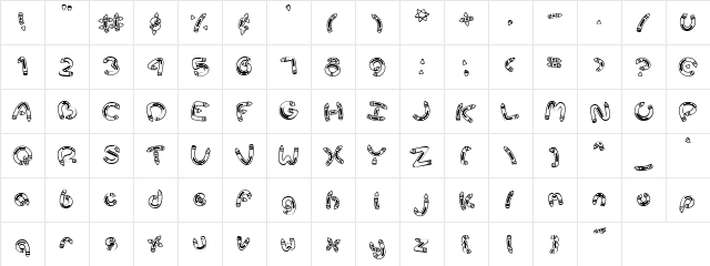 Scrap Crayon Regular  glyph index