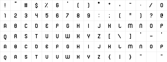 Mister Fisher Regular  glyph index