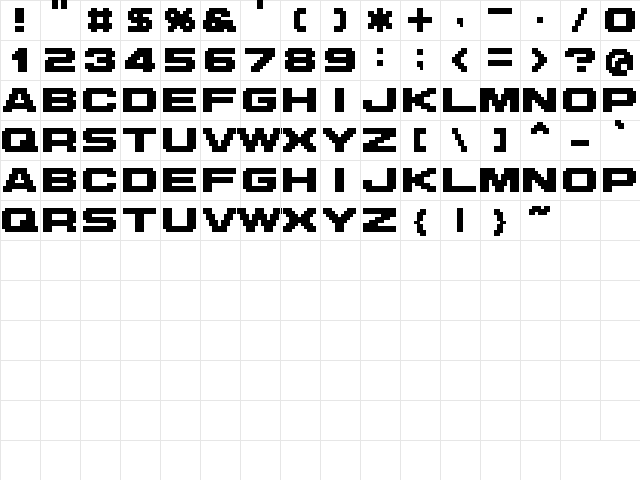 M42_FLIGHT 721 Regular  glyph index