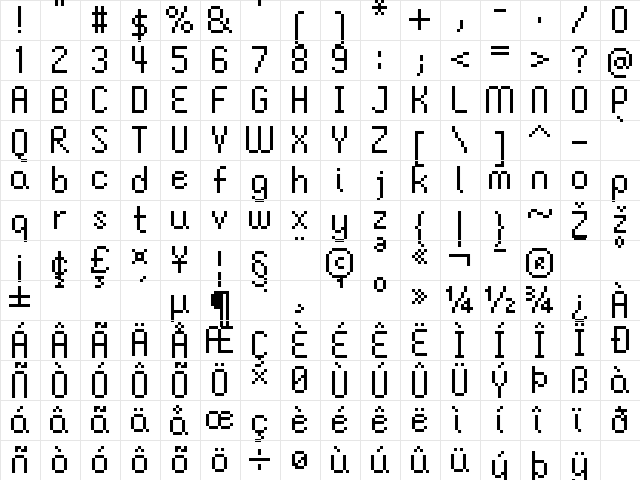 FFF Gardencity Extended Regular  glyph index