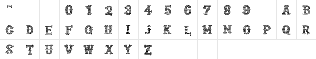 CF Mexicana PERSONAL USE Regular  glyph index