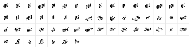 CatchWords Regular  glyph index
