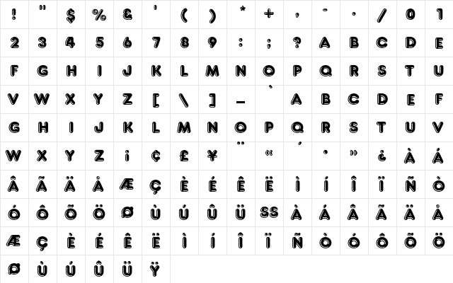 FrankfurterEF Highlight  glyph index