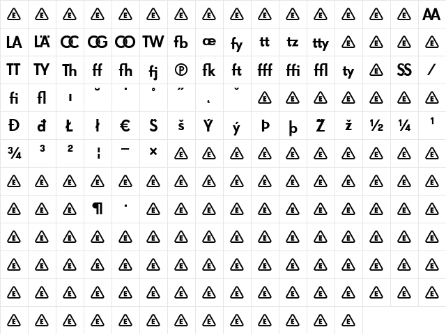SuperGroteskC Regular  glyph index