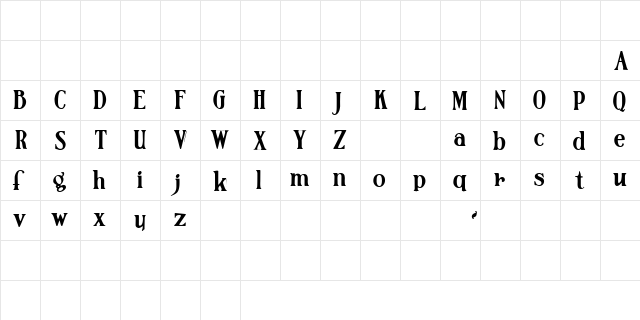 Hamilton Demo Regular  glyph index