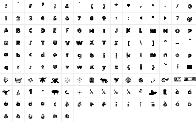 El Rio Lobo Normal  glyph index