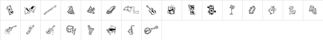 GE Deco Music Regular  glyph index