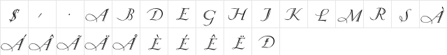 Eva AntiquaLtItSGA  glyph index