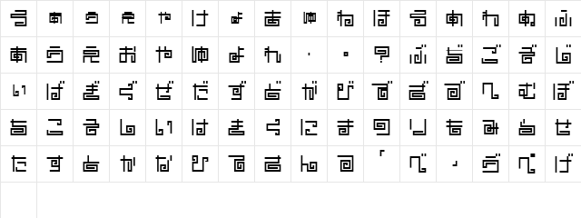 hnoodle Regular  glyph index