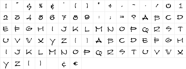 Architect Medium  glyph index