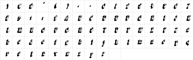 DanabelShadowSSK Italic  glyph index