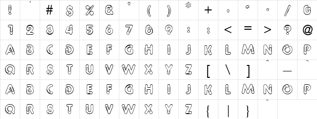 Paper Clip Regular  glyph index