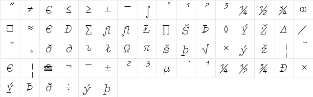 Elementa Expert ItalicMedium  glyph index