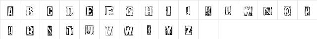 Print Room 1 _ Demo Regular  glyph index