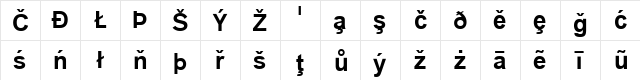 AfetSPC Bold  glyph index