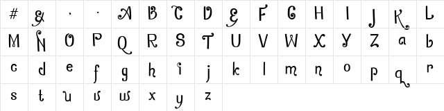Zamrud & Khatulistiwa Regular  glyph index