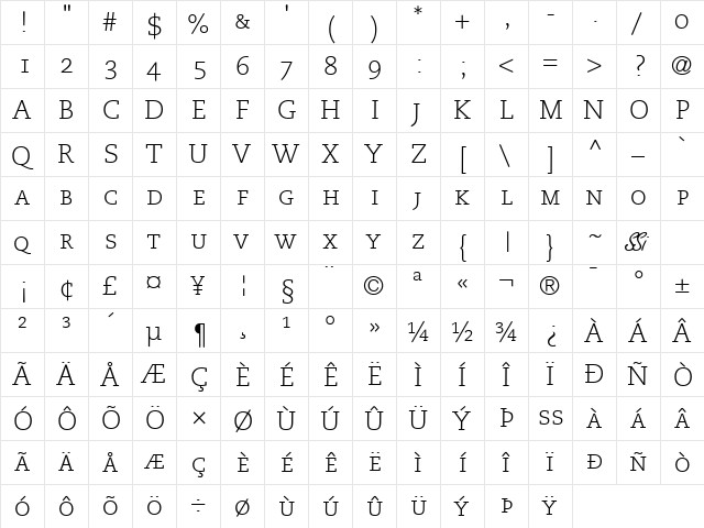 Monologue Light Caps SSi Light Small Caps  glyph index