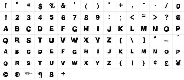 H-Man Regular  glyph index