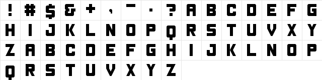 Timeline Regular  glyph index