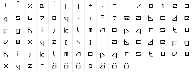 Superrazor Medium  glyph index