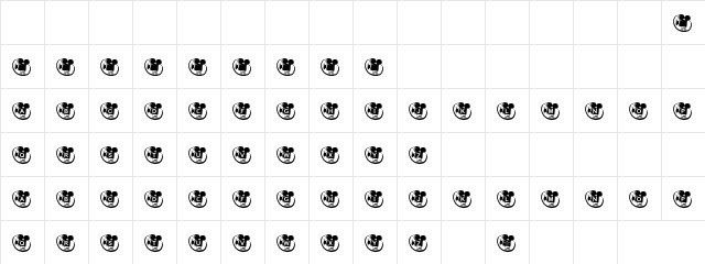 Mama the great Regular  glyph index