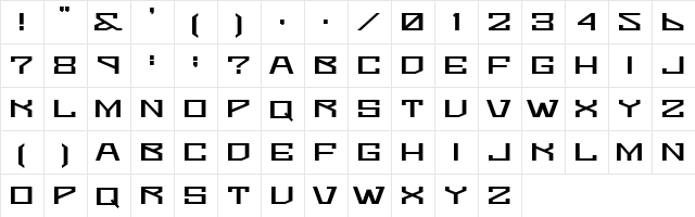 Bomtur Regular  glyph index