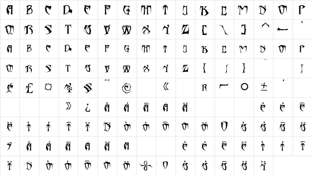 Bats&Dragons-Abaddon Bats&Dragons-Abaddon  glyph index